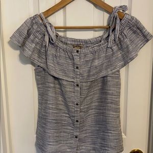 Lucky Brand off the shoulder linen top.